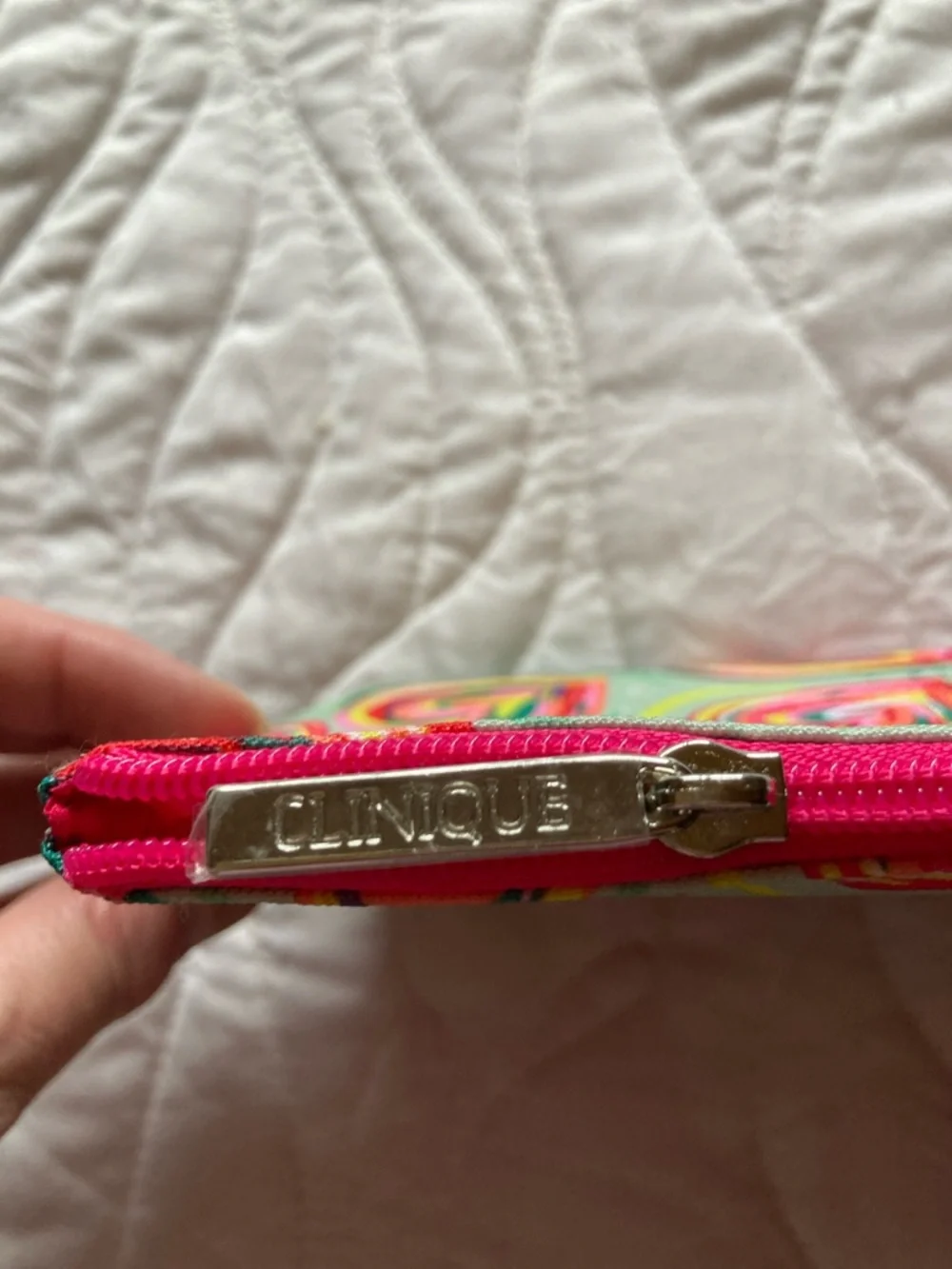 Clinique Heart Print Cosmetic Pouch